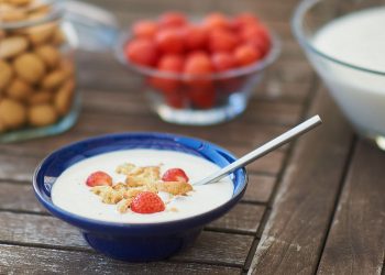 Koldskål med kammerjunkere og jordbær