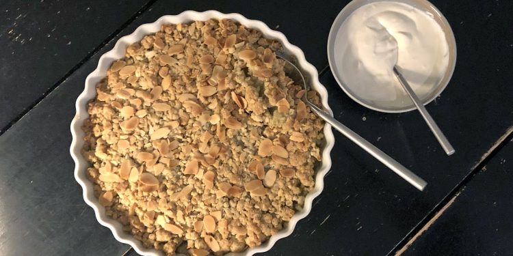 Pære crumble med havregryn