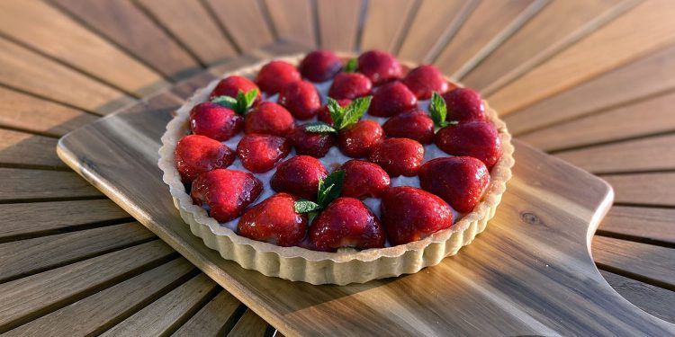 Jordbærtærte med marcarponecreme - bentebager.dk
